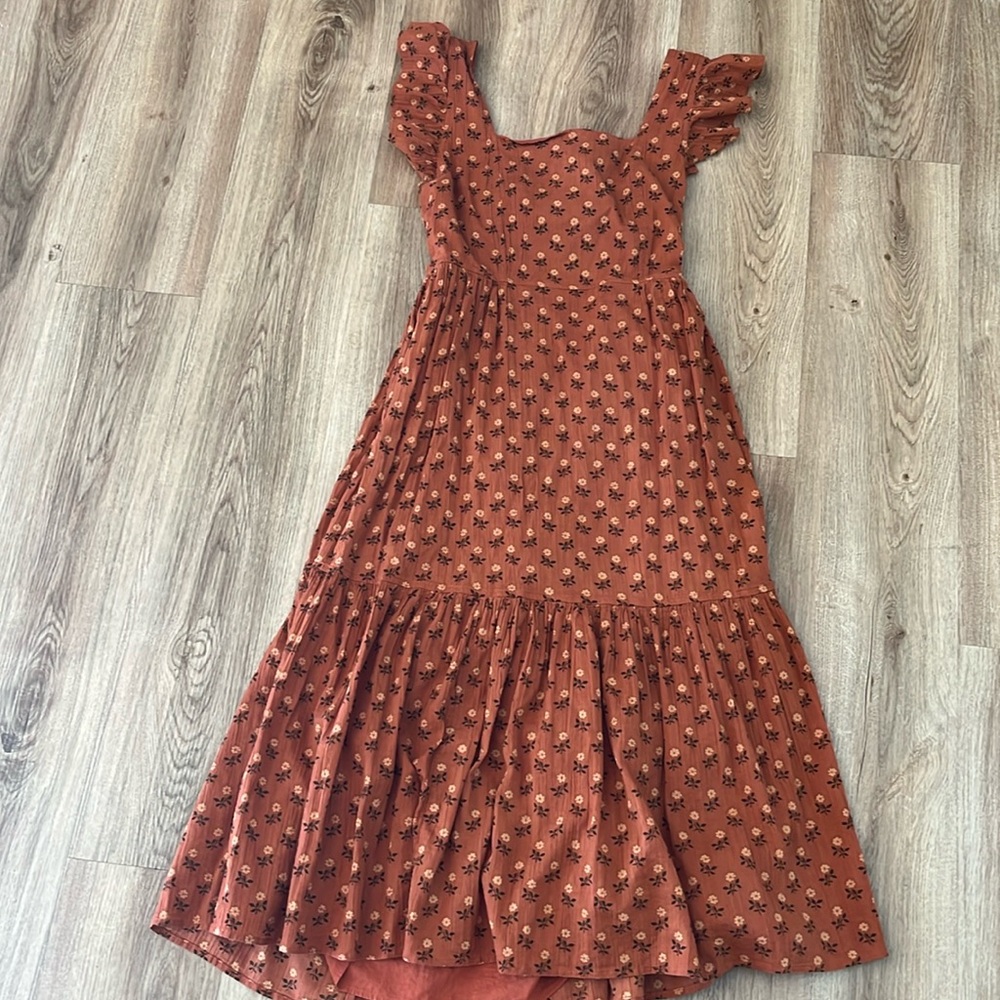 Madewell dress, tie back, floral print, cotton
